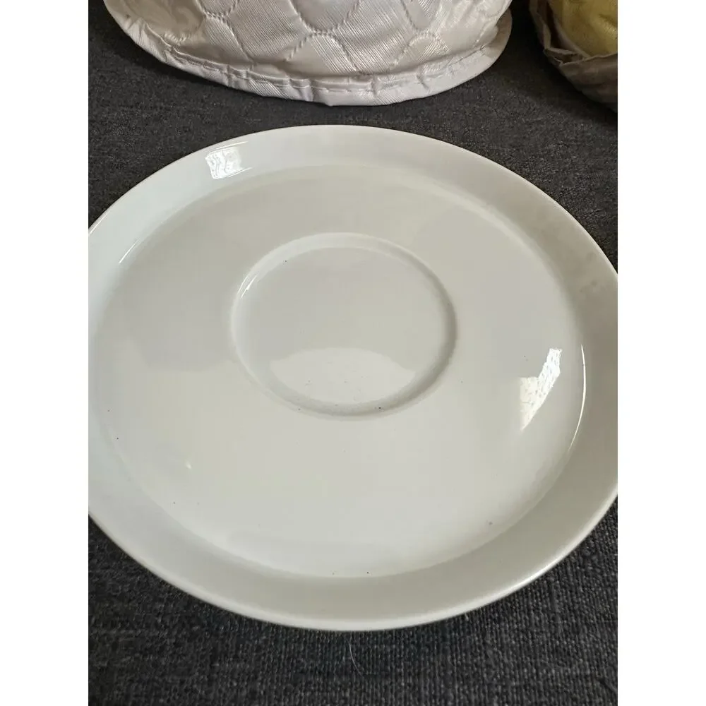 Rosenthal Studio Linie Germany White Porcelain 5” Saucers Set of 8 Vintage
